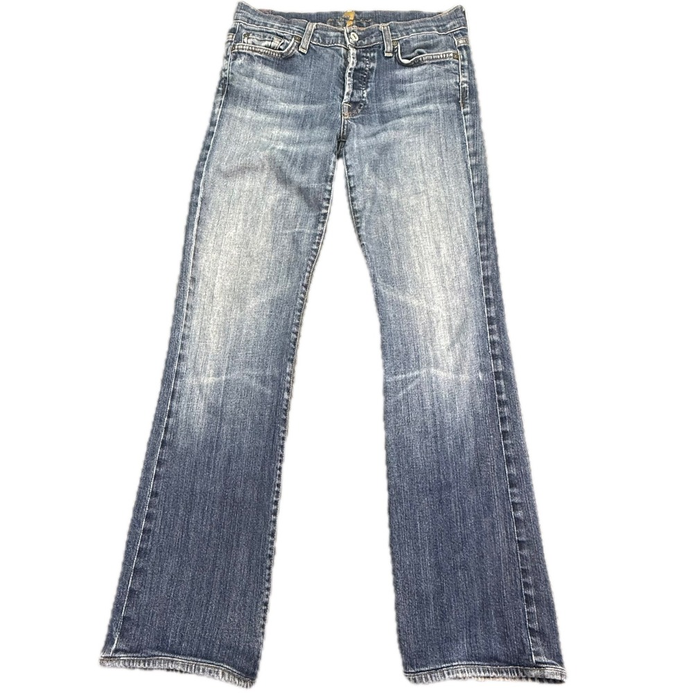7 For All Mankind Jeans Women 30 Blue Bootcut‎ Low Rise Stretch U144080U-080U